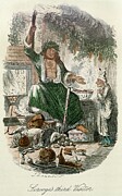 Scrooge's Third Visitor From Dickens' A Christmas Carol Painting by John Leech