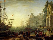 Seaport With Villa Medici By Claude Lorrain Painting by Claude Lorrain