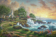 Seaside Haven Painting by Thomas Kinkade Studios
