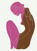 Seated Nude Woman Looking Back Drawing by CSA Images Seated Nude Woman Looking Back Drawing by CSA Images
