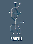 Seattle Subway Map Digital Art by Naxart Studio