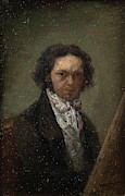 'Self-Portrait', 1796-1797, Spanish School, Oil on canvas, 18,2 c... Painting by Francisco de Goya -1746-1828- 'Self-Portrait', 1796-1797, Spanish School, Oil on canvas, 18,2 c... Painting by Francisco de Goya -1746-1828-