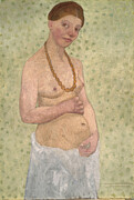 Self-portrait On The Sixth Wedding Anniversary, 1906 Painting by Paula Modersohn-becker