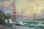 Sf Golden Gate Bridge Painting by Thomas Kinkade