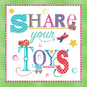 Share Your Toys Mixed Media by Fiona Stokes-gilbert