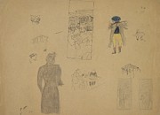 Sheet Of Studies For le Jardin Public Drawing by Edouard Vuillard Sheet Of Studies For le Jardin Public Drawing by Edouard Vuillard