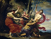 Simon Vouet / 'Time Vanquished by Hope, Love and Beauty', 1627, French School. Painting by Simon Vouet -1590-1649-