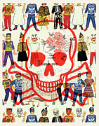 Skull and Costumes Collage Drawing by CSA Images Skull and Costumes Collage Drawing by CSA Images