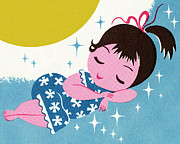 Sleeping Girl Drawing by CSA Images Sleeping Girl Drawing by CSA Images