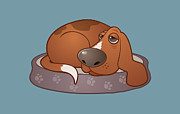 Sleepy Hound Dog Digital Art by John Schwegel