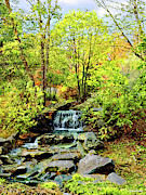 Small Waterfall in Autumn Park Photograph by Susan Savad Small Waterfall in Autumn Park Photograph by Susan Savad