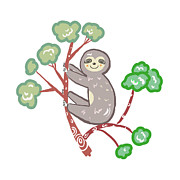 Smiling Sloth Mixed Media by Ani Del Sol Smiling Sloth Mixed Media by Ani Del Sol