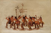 Snowshoe Dance At The First Snowfall Painting by George Catlin Snowshoe Dance At The First Snowfall Painting by George Catlin
