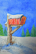 Snowy Mailbox Painting by Denise Harty Snowy Mailbox Painting by Denise Harty