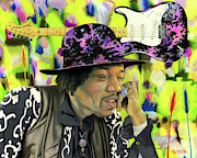 Sonic Exploration - A Jimi Hendrix Portrait Painting by Ebenlo - Painter Of Song