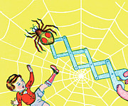 Spider on a spring Drawing by CSA Images