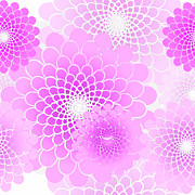 Spiral Flowers Pattern Pink Digital Art by Tina Lavoie