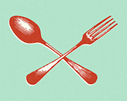 Spoon and Fork Drawing by CSA Images Spoon and Fork Drawing by CSA Images