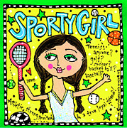 Sporty Girl Painting by Cherry Pie Studios