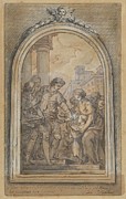 St. Gregory Distributing His Worldly Goods To The Poor Drawing by Charles-andre Van Loo St. Gregory Distributing His Worldly Goods To The Poor Drawing by Charles-andre Van Loo