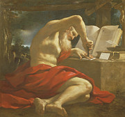 St. Jerome Sealing A Letter Painting by Guercino