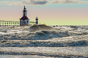 St Joseph Lighthouse Painterly Mixed Media by Jennifer White St Joseph Lighthouse Painterly Mixed Media by Jennifer White