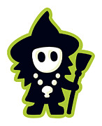 Standing Witch Holding Broomstick Drawing by CSA Images Standing Witch Holding Broomstick Drawing by CSA Images