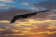 Stealth Bomber in Sunset Mixed Media by Erik Simonsen