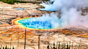 Steam coming off the Grand Prismatic Spring  Photograph by Bruce Block