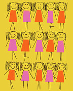 Stick Figure Girl Pattern Drawing by CSA Images Stick Figure Girl Pattern Drawing by CSA Images