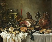 Still Life Of A Roemer, An Earthenware Jug, An Overturned Painting by Pieter Claesz