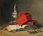 Still Life With A Censer And A Cardinals Hat Painting by Louis-Eugene Lambert Still Life With A Censer And A Cardinals Hat Painting by Louis-Eugene Lambert