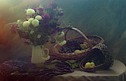 Still Life With Flowers And Grapes Photograph by Ustinagreen