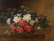 Still Life With Hawthorn Blossom Painting by Johan Laurentz Jensen