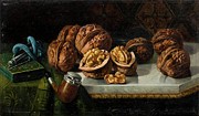 Still Life With Walnuts And Meerschaum Painting by Jose Felipe Parra Still Life With Walnuts And Meerschaum Painting by Jose Felipe Parra