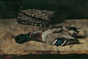 Stillleben Mit Wildente Und Jagdtasche Painting by Carl Schuch Stillleben Mit Wildente Und Jagdtasche Painting by Carl Schuch