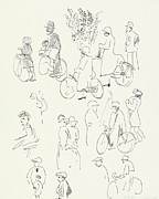 Studies Van Fietsers En Wandelaars Painting by Carel Adolph Lion Cachet Studies Van Fietsers En Wandelaars Painting by Carel Adolph Lion Cachet