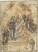 Study For The Adoration Of The Shepherds Drawing by Piero Di Cosimo