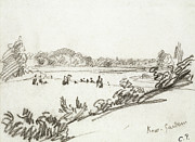 Study Of Kew Gardens Charcoal Painting by Camille Pissarro