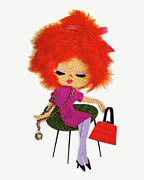 Stylish Lady Sitting on a Chair Drawing by CSA Images Stylish Lady Sitting on a Chair Drawing by CSA Images