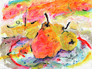 Summer Pears Fruit Art Digital Impressionism Digital Art by Ginette Callaway