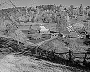Sunny day on Sleepy Hollow Farm Woodstock Vermont Black and White Photograph by Toby McGuire