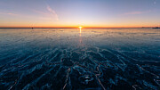 Sunrise Over Frozen Lake Michigan Photograph by James Cai