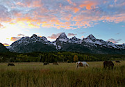 Sunset At The Tetons Photograph by Bari Rhys