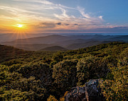 Sunset in Shenandoah National Park from Bearfence Peak 8x10 along the Blue Ridge Parkway Photograph by William Dickman Sunset in Shenandoah National Park from Bearfence Peak 8x10 along the Blue Ridge Parkway Photograph by William Dickman