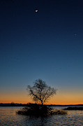 Sunset in the Refuge with Moon Photograph by Cheryl Strahl