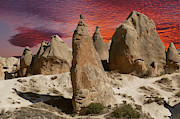 Sunset on fairy chimney balanced rock  Photograph by Steve Estvanik