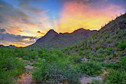 Sunset over the Tucson Mountains, Arizona Photograph by Chance Kafka