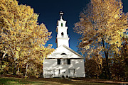Sutton Meeting House surrounded by golden fall foliage Photograph by Jeff Folger