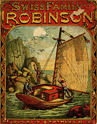 Swiss Family Robinson Book Cover Painting by Unknown
